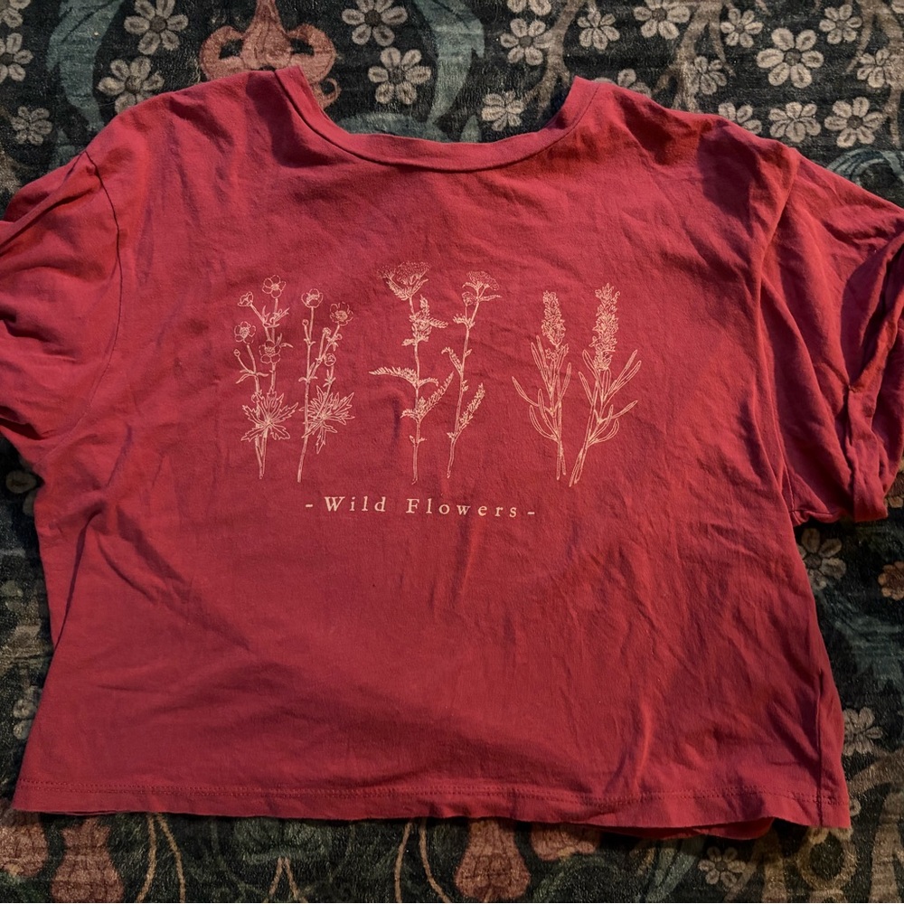 Wild Flowers floral Graphic Crop Top Tshirt